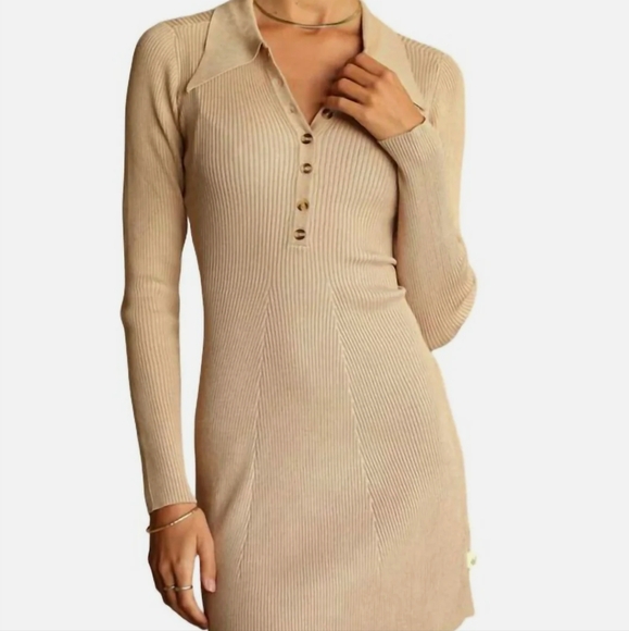 Araminta James Fall Camel Knit Sweater Dress - Picture 2 of 10